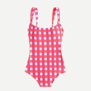 J. Crew Wide-Strap One-Piece in Gingham